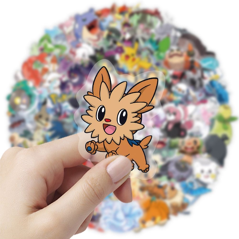 Tablet Cute Accessories - 100Pcs Pokémon Stickers Cute Cartoon Transparent