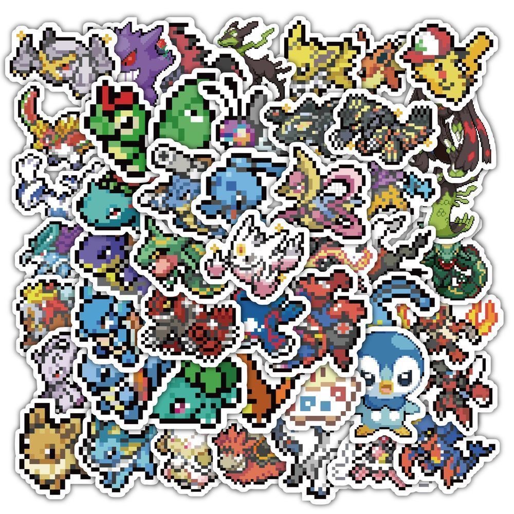 60Pcs Pixel Pokémon Stickers C - đánh giá và giá Tablet Cute Accessories
