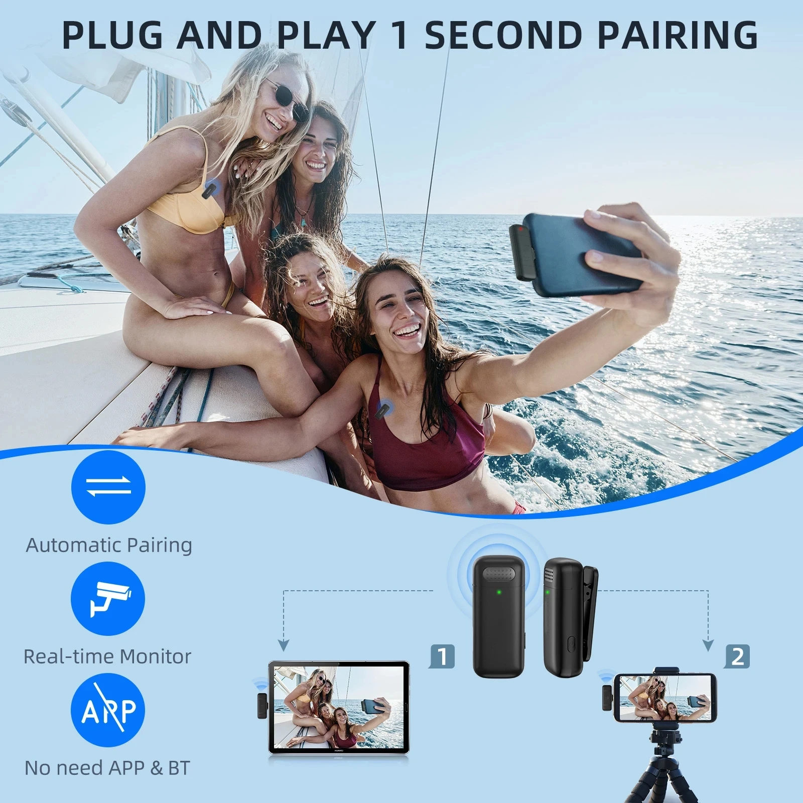 2in1 K30 Wireless Lavalier Mic - đánh giá và giá Android Tablet Gaming Accessories