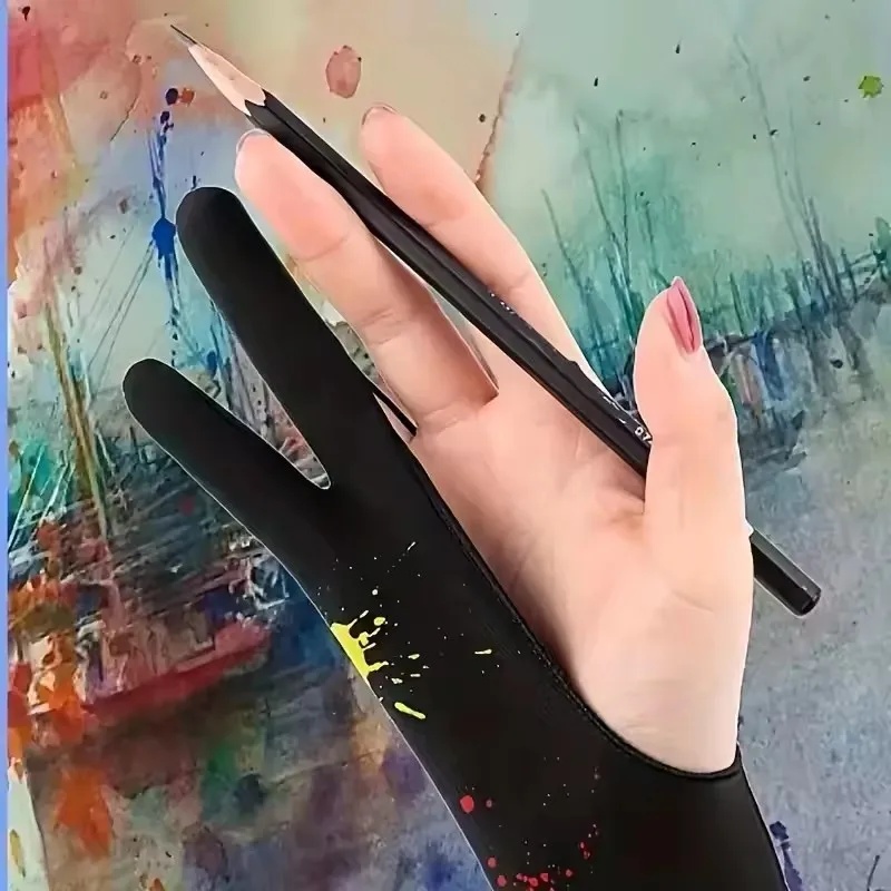 1/4pcs Anti-Fouling Two-Finger - đánh giá và giá Drawing Glove Artist